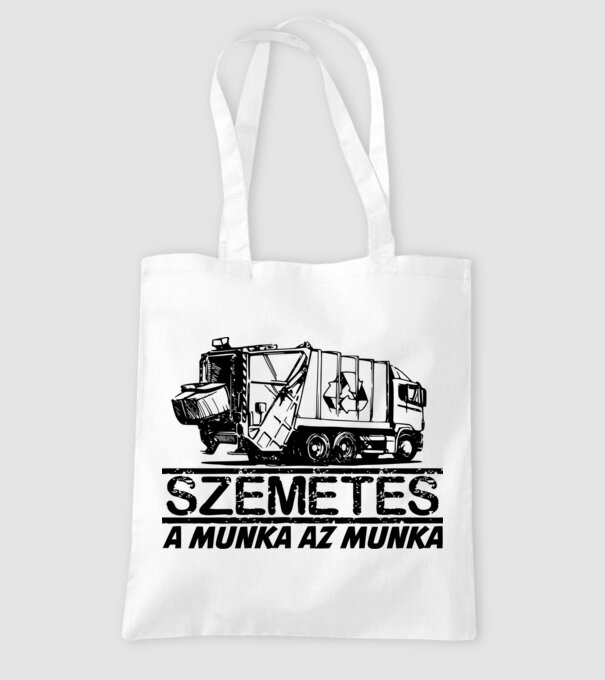 szemetes minta fehér pólón