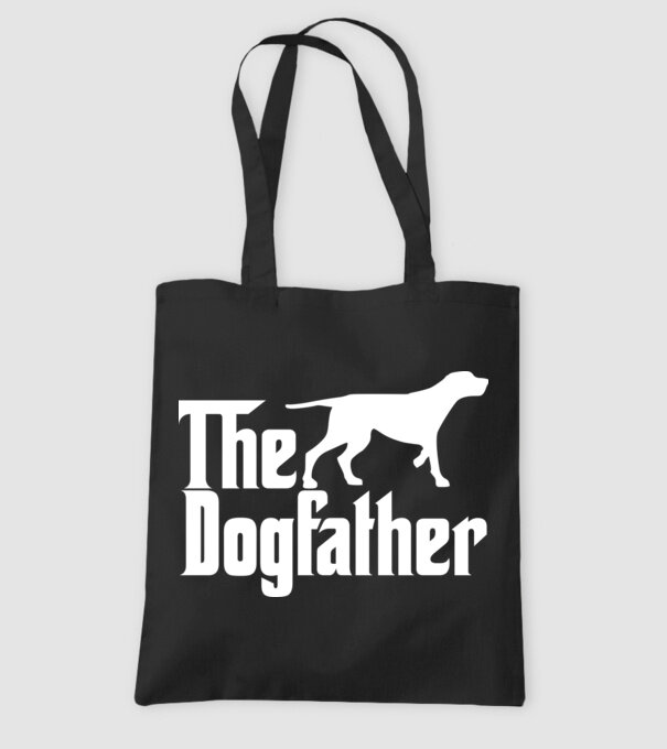 the dogfather fehér minta fekete pólón