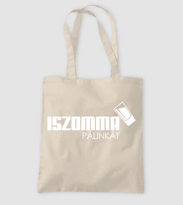 iszomma pálinkát fehér minta homokszín pólón