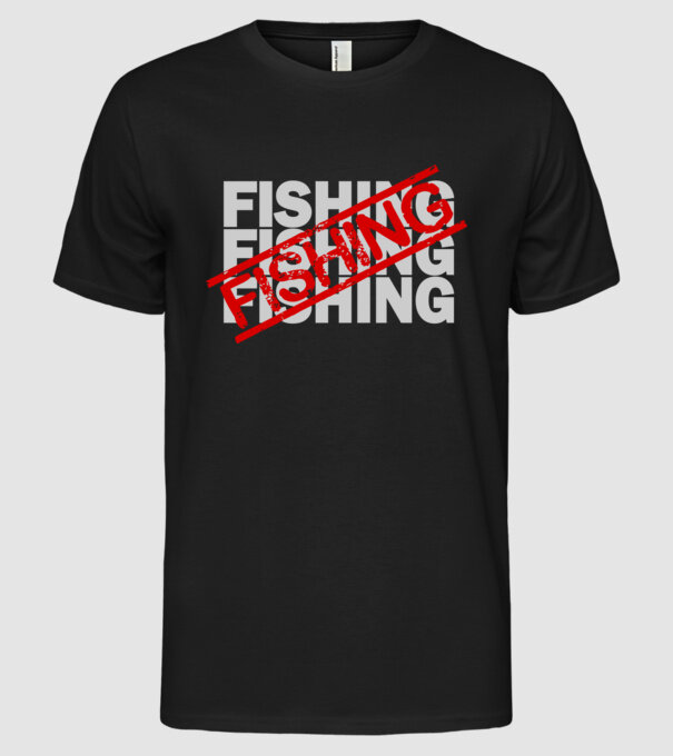 fishing minta fekete pólón