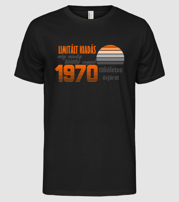 limitált kiadás 1970 minta fekete pólón