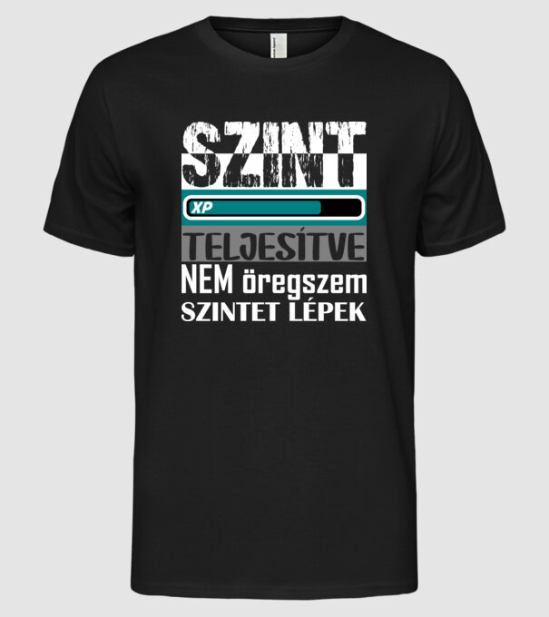 nem öregszem fehér minta fekete pólón