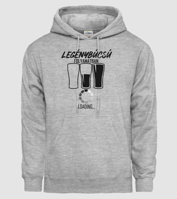 loading legénybúcsú minta szürke pólón