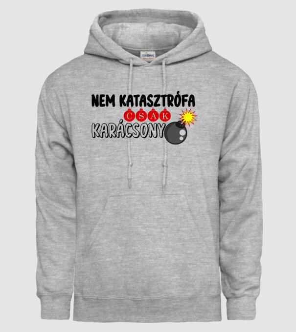 nem katasztrófa minta szürke pólón