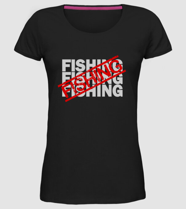 fishing minta fekete pólón