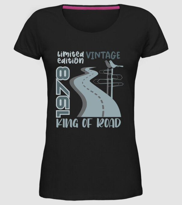 king of road 1978 minta fekete pólón