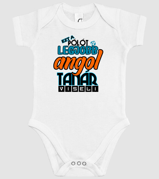 angol tanár minta fehér pólón