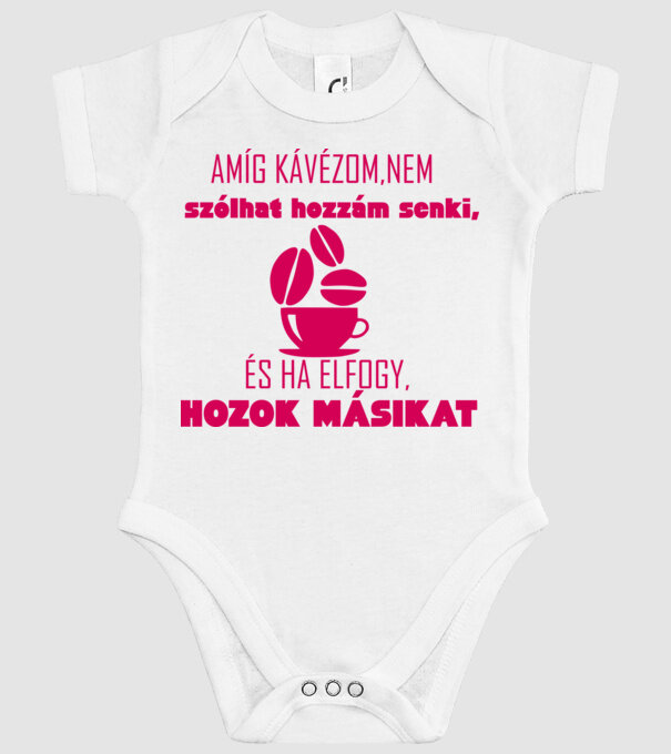 KÁVÉZOM PINK minta fehér pólón