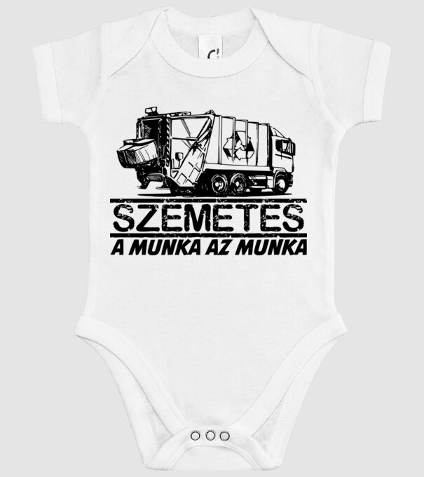 szemetes minta fehér pólón