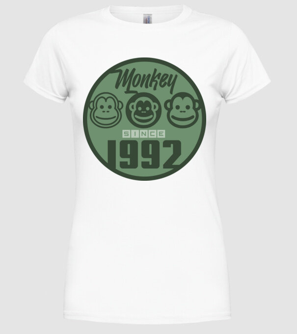 monkey 1992 minta fehér pólón