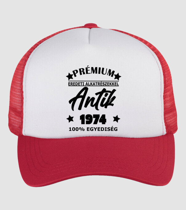 antik 1974 minta fehér/piros pólón