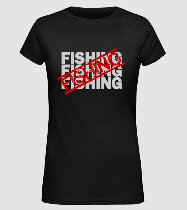 fishing minta fekete pólón