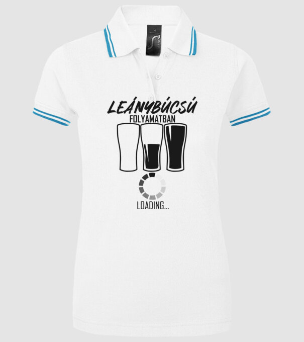 loading leánybúcsú minta fehér pólón