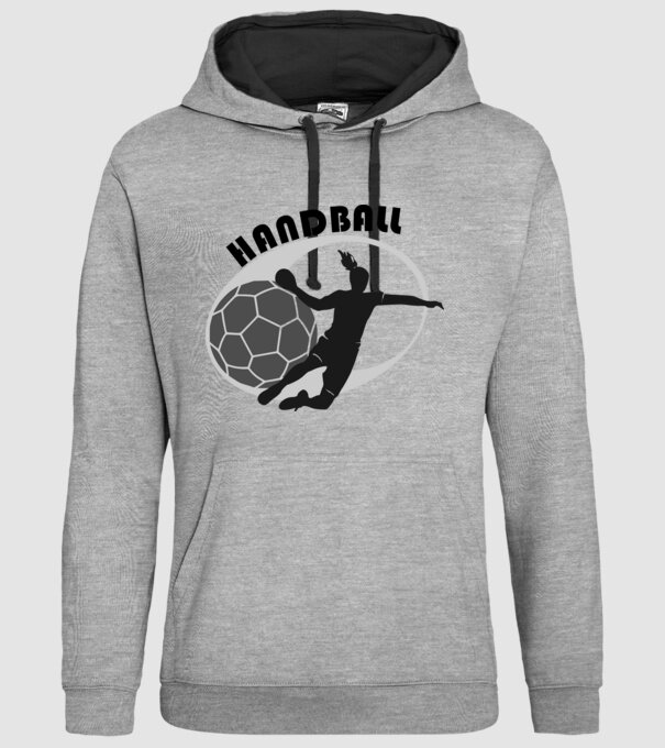 hand ball minta szürke pólón