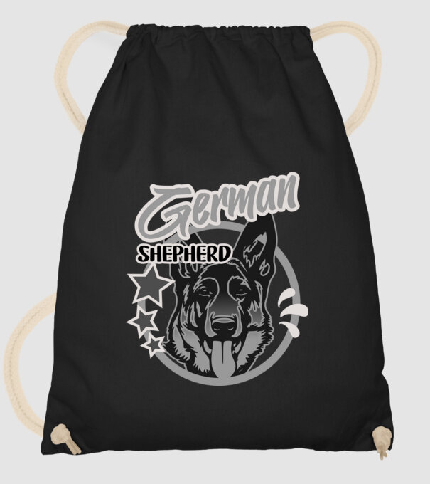 german shepherd minta fekete pólón