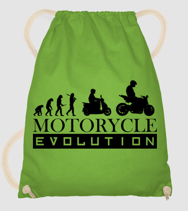 evolution motorcycle minta almazöld pólón