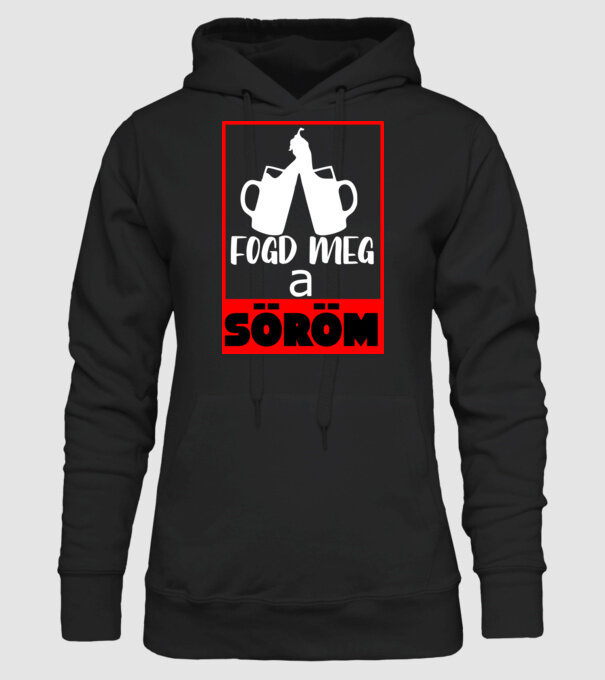 fogd meg a söröm fehér minta fekete pólón