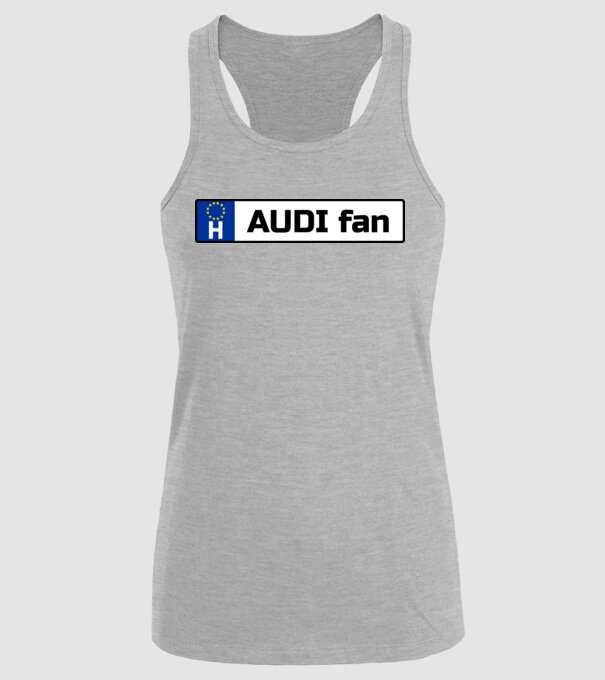 rendszám Audi minta szürke pólón