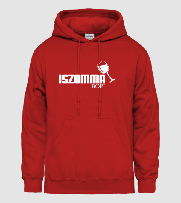 iszomma bort fehér minta piros pólón