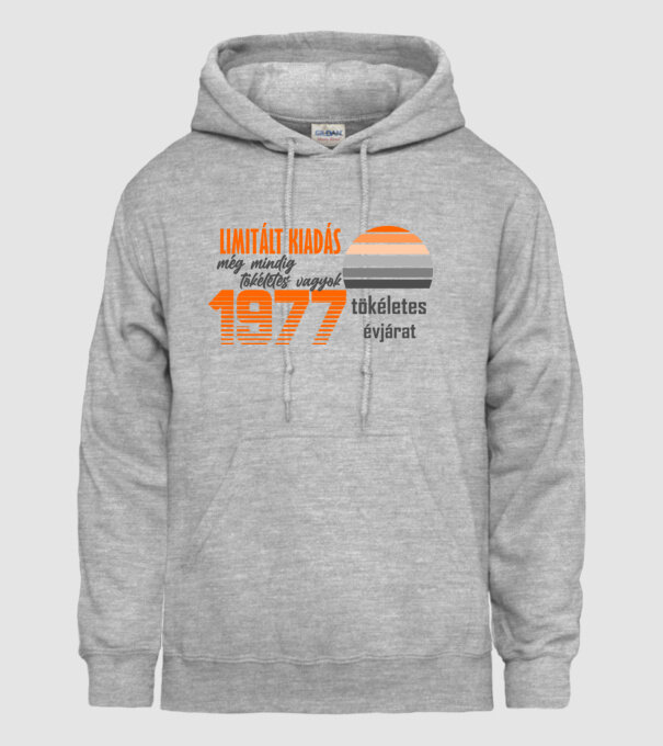 limitált kiadás 1977 minta szürke pólón