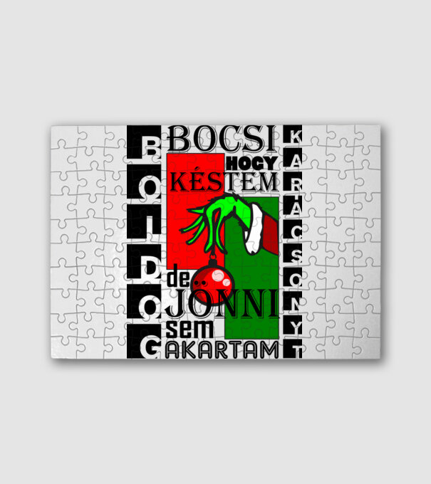 Bocsi minta fehér pólón
