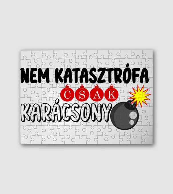 nem katasztrófa minta fehér pólón