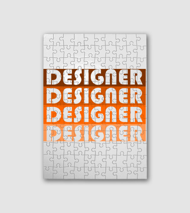 designer narancs minta fehér pólón