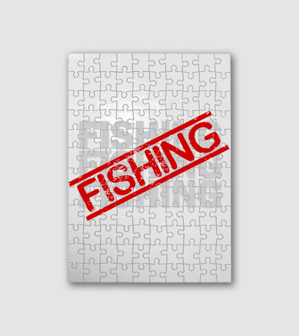 fishing minta fehér pólón