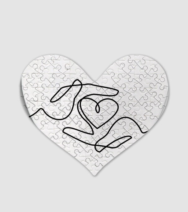 heart line minta fehér pólón