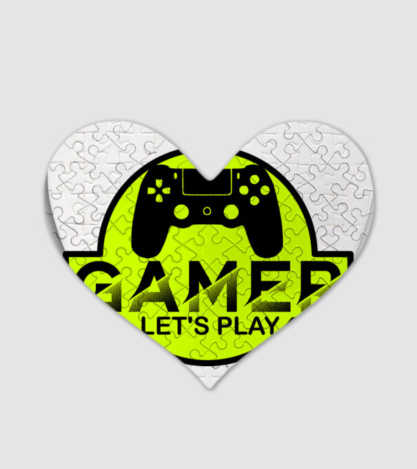 let's play zöld minta fehér pólón