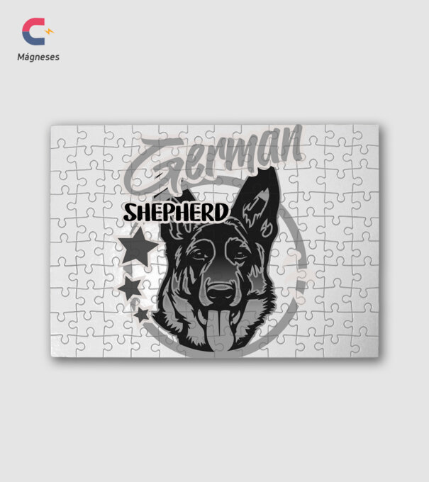 german shepherd minta fehér pólón