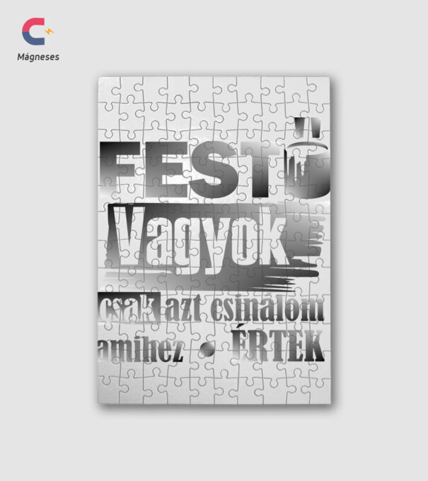 festő vagyok fekete szürke minta fehér pólón