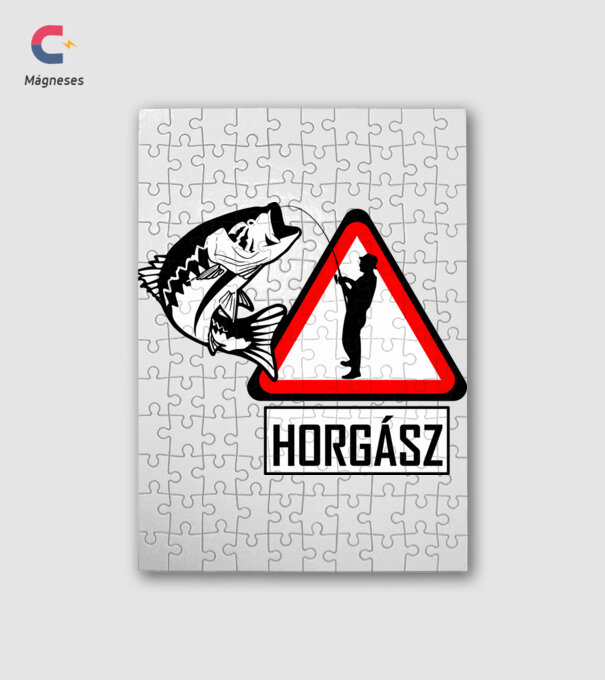 horgász kresz minta fehér pólón