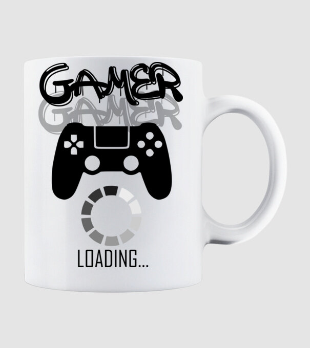 gamer loading01 minta fehér pólón