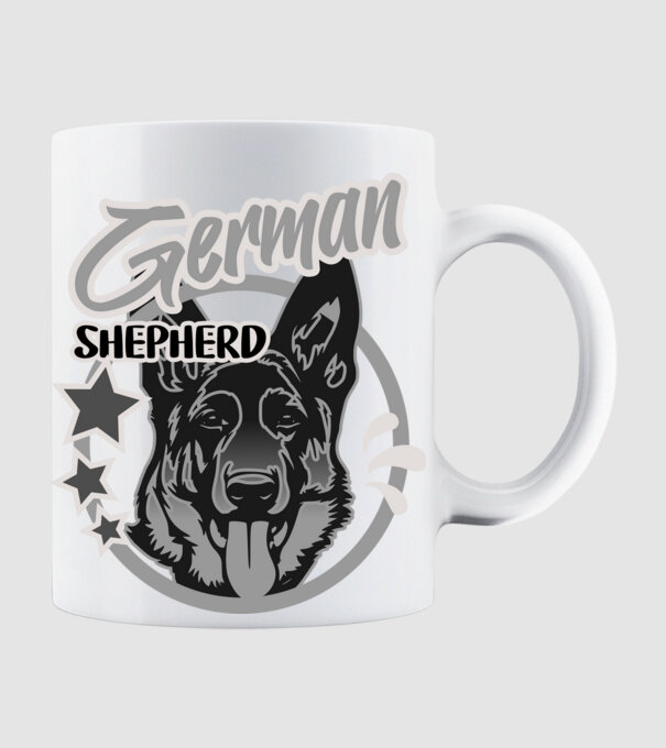german shepherd minta fehér pólón