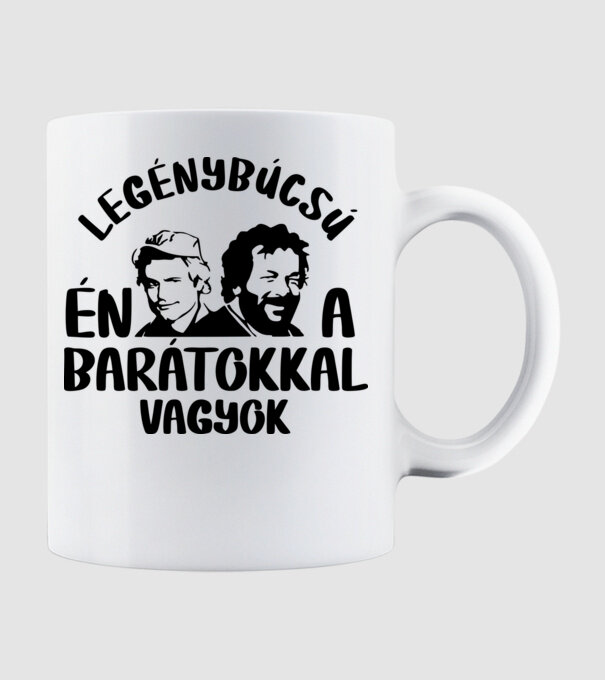 legénybúcsú én a barátokkal vagyok minta fehér pólón