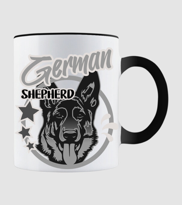 german shepherd minta fekete pólón