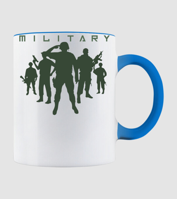 military green minta világoskék pólón