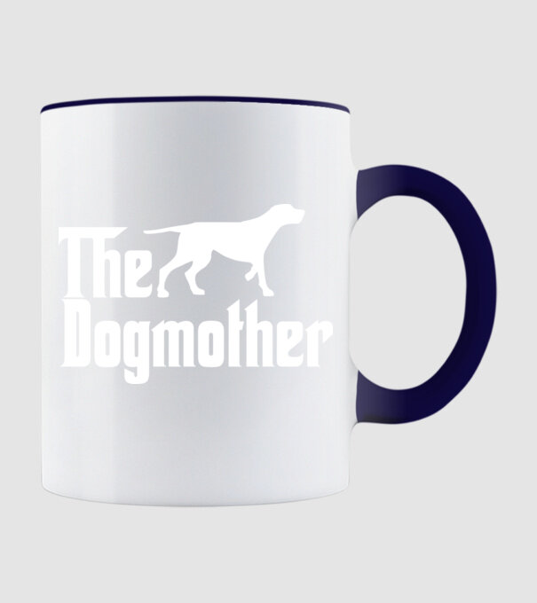 the dogmather fehér minta sötétkék pólón