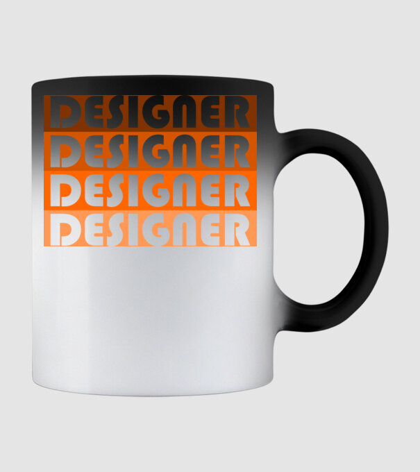 designer narancs minta fekete pólón
