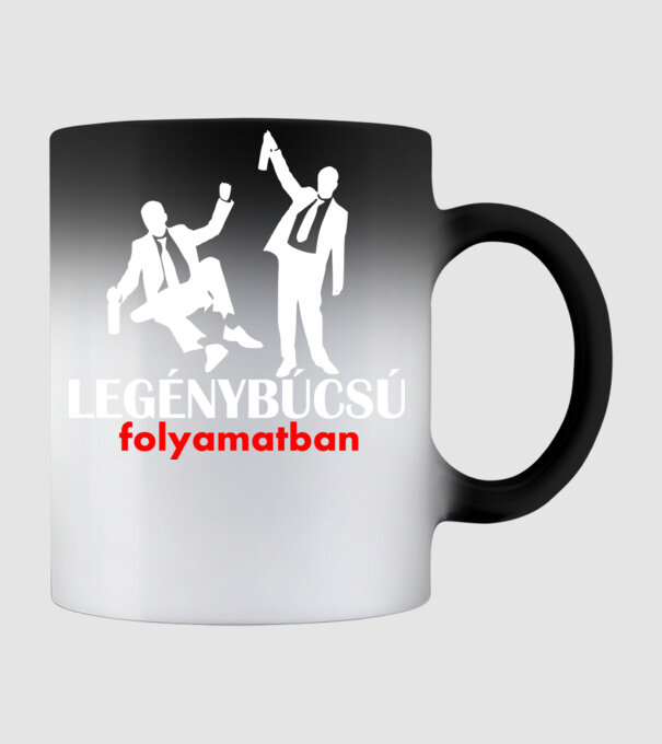 legénybúcsú folyamatban fehér minta fekete pólón
