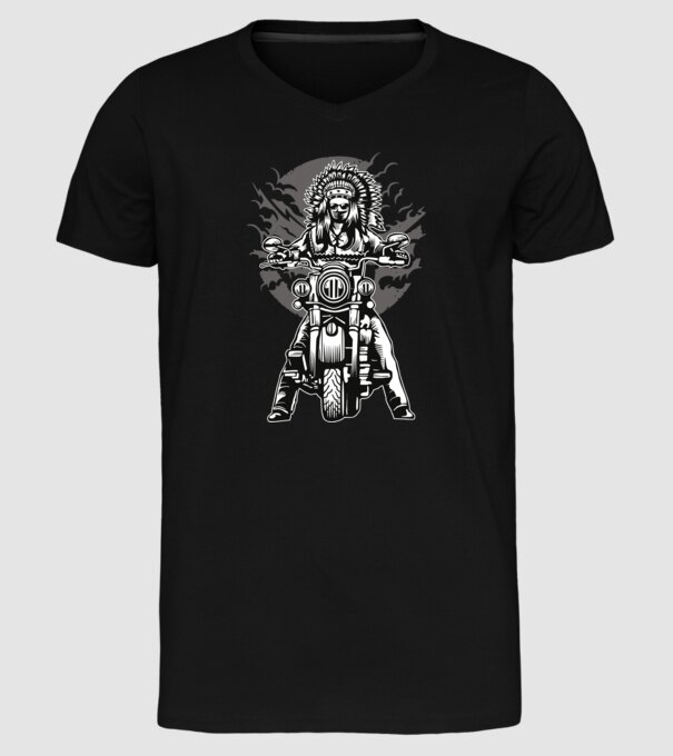Indian Chief Motorcycle minta fekete pólón