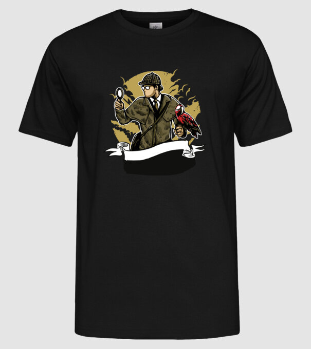 Sherlock Holmes minta fekete pólón