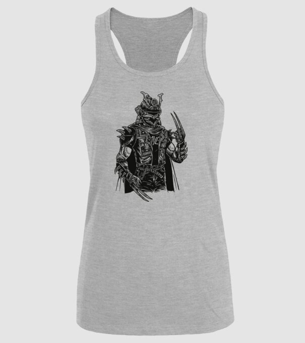 Samurai Punk minta szürke pólón