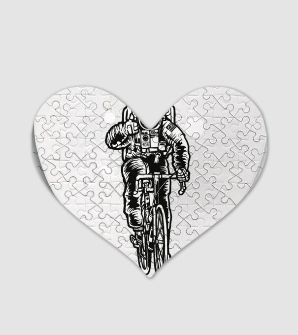 Astronaut Bicycle minta fehér pólón