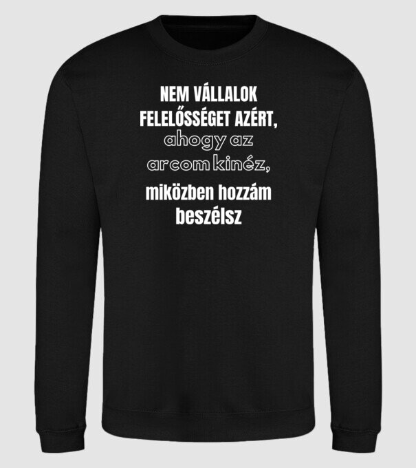 Nem vállalok felelősséget minta fekete pólón