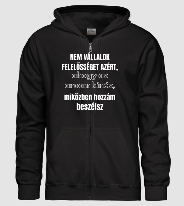 Nem vállalok felelősséget minta fekete pólón