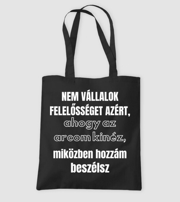 Nem vállalok felelősséget minta fekete pólón