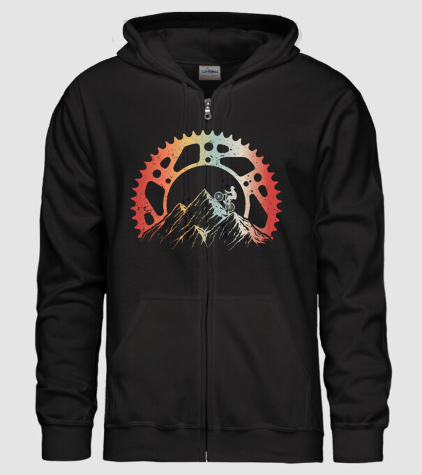 Mountain Bike Gear minta fekete pólón