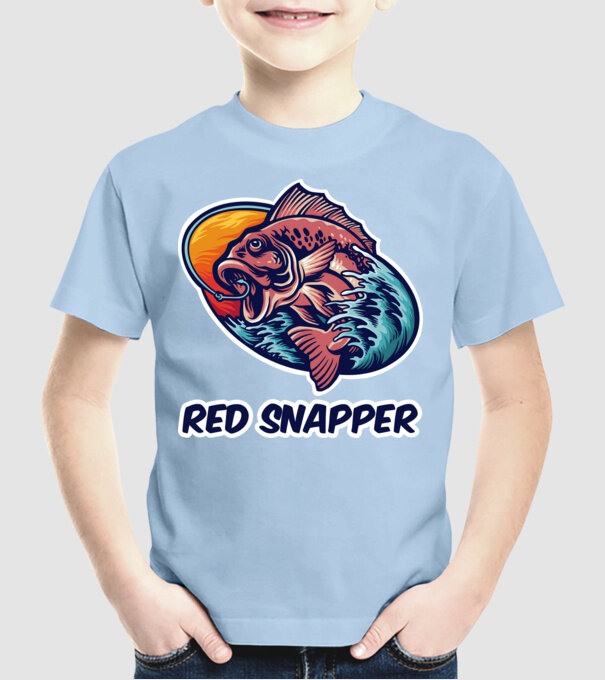 Red Snapper minta világoskék pólón